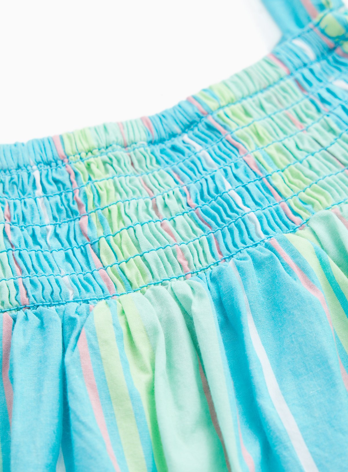 Green Stripe Print Sleeveless Poplin Dress 13 years - Image 2 thumbnail